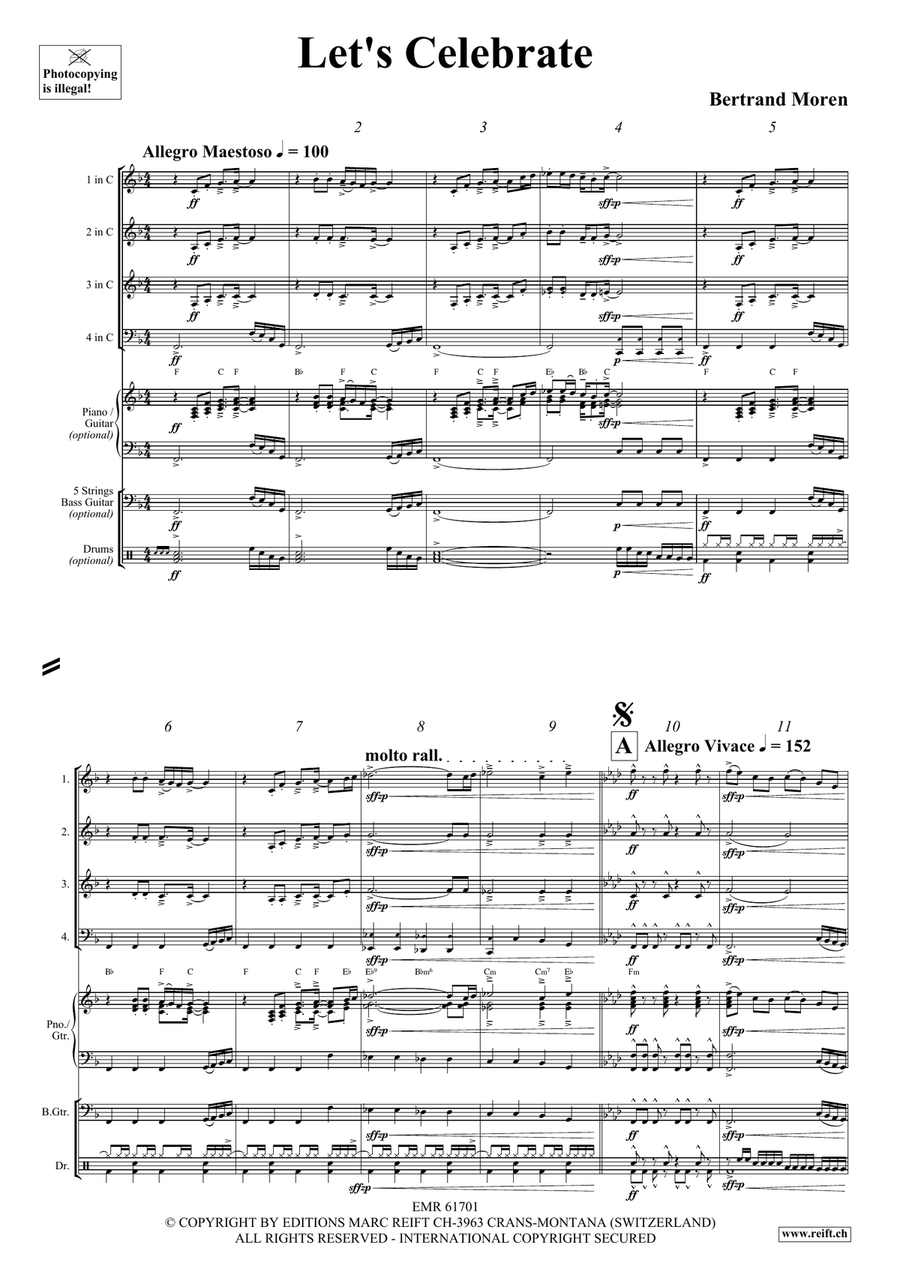 Let's Celebrate Let's Celebrate Brass Quartet scores gallery preview page 4