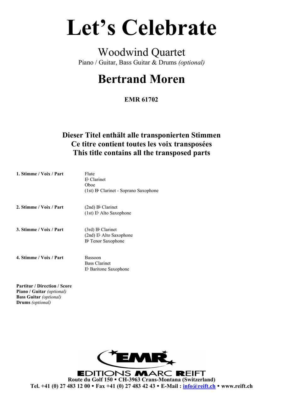 Let's Celebrate Let's Celebrate Woodwind Quartet scores gallery preview page 2