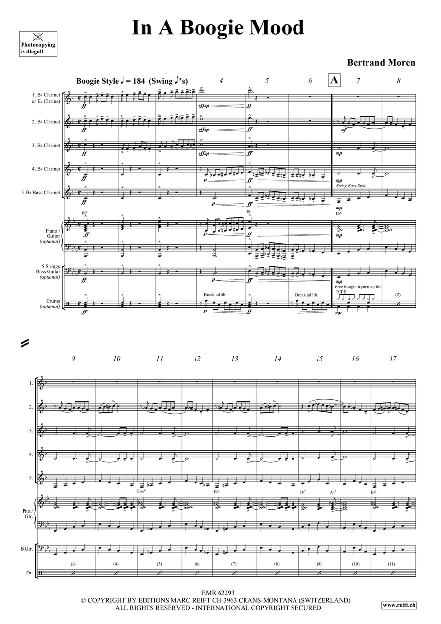 In A Boogie Mood In A Boogie Mood Clarinet Quintet scores gallery preview page 4