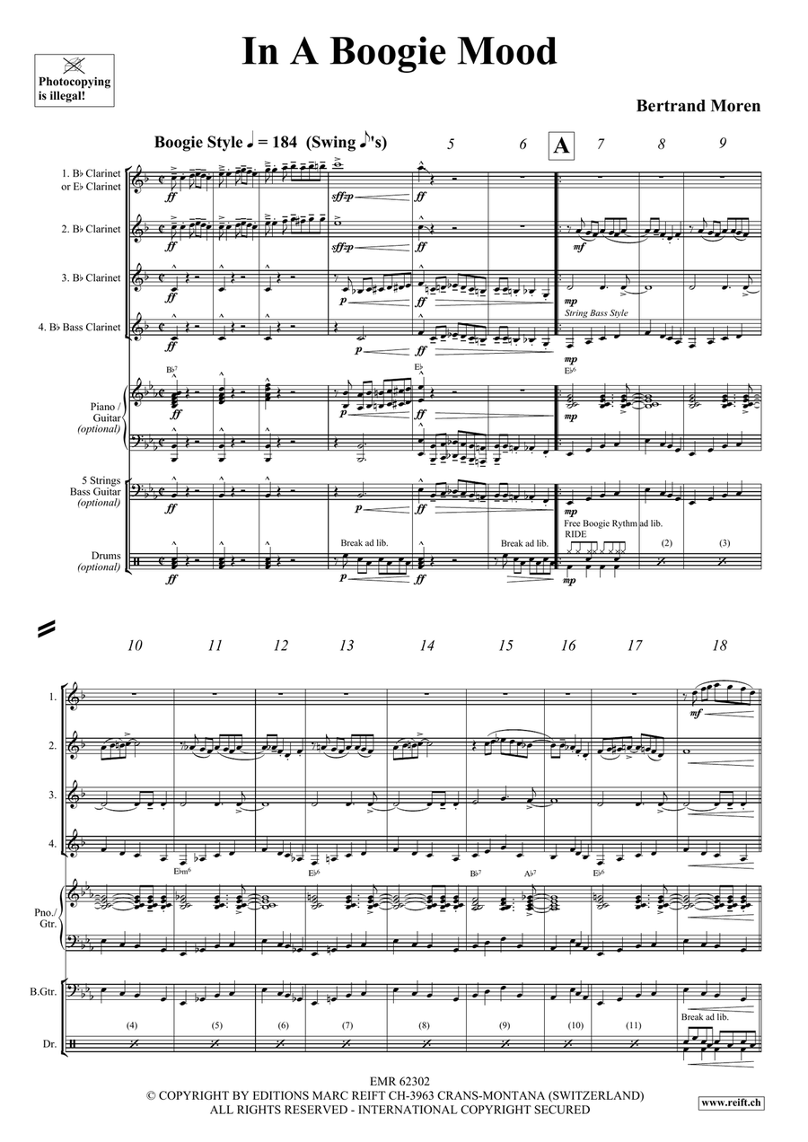 In A Boogie Mood In A Boogie Mood Clarinet Quartet scores gallery preview page 4
