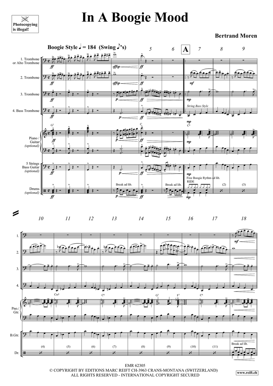 In A Boogie Mood In A Boogie Mood Trombone Quartet scores gallery preview page 4