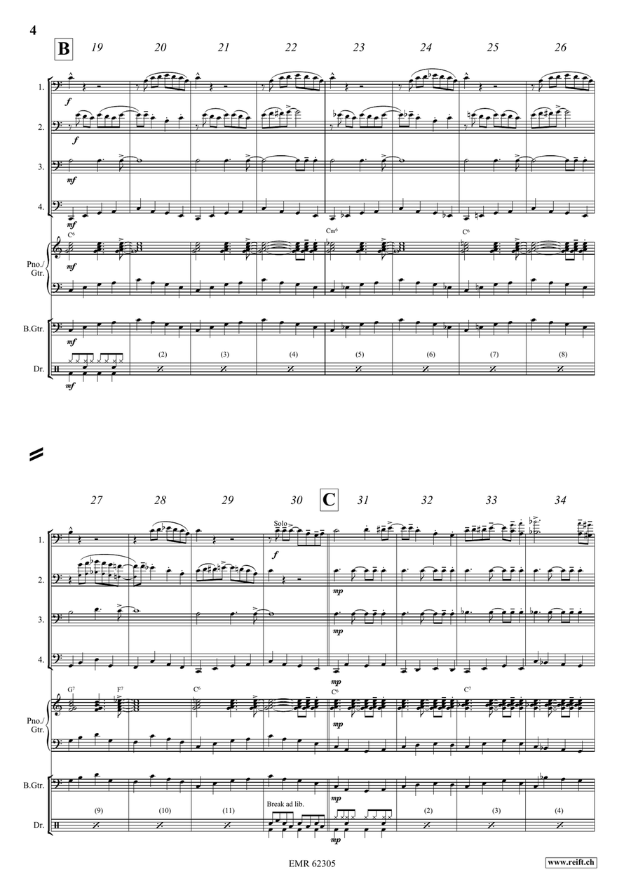 In A Boogie Mood In A Boogie Mood Trombone Quartet scores gallery preview page 5