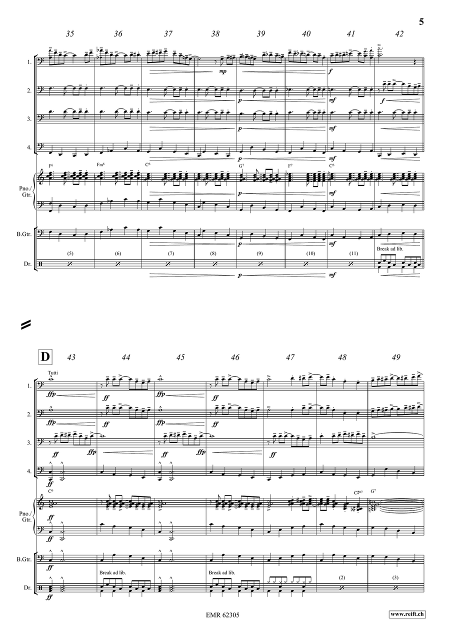 In A Boogie Mood In A Boogie Mood Trombone Quartet scores gallery preview page 6