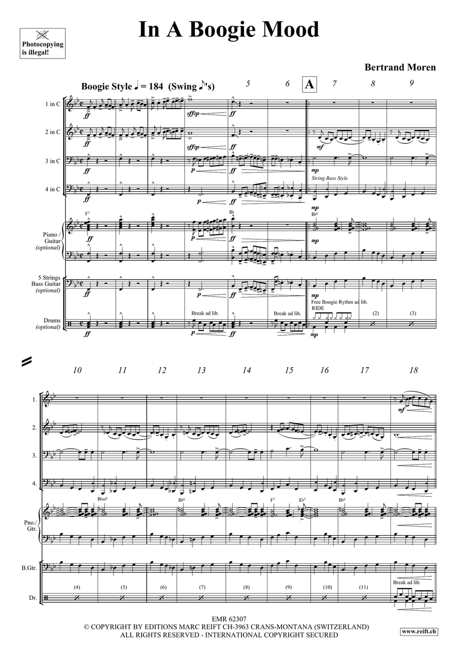In A Boogie Mood In A Boogie Mood Brass Quartet scores gallery preview page 4