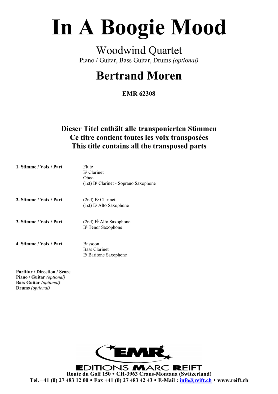 In A Boogie Mood In A Boogie Mood Woodwind Quartet scores gallery preview page 2