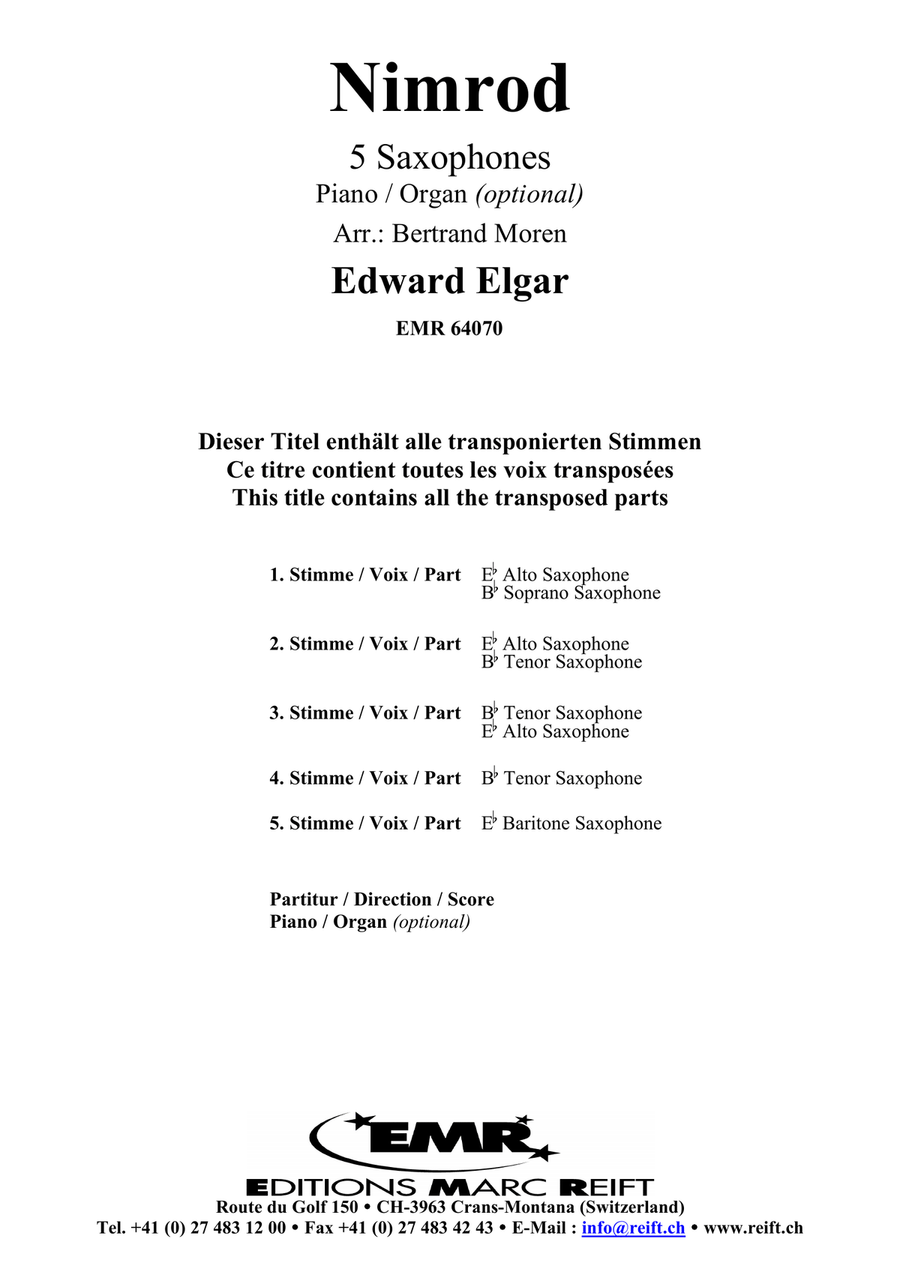 Nimrod Nimrod Saxophone Quintet scores gallery preview page 2