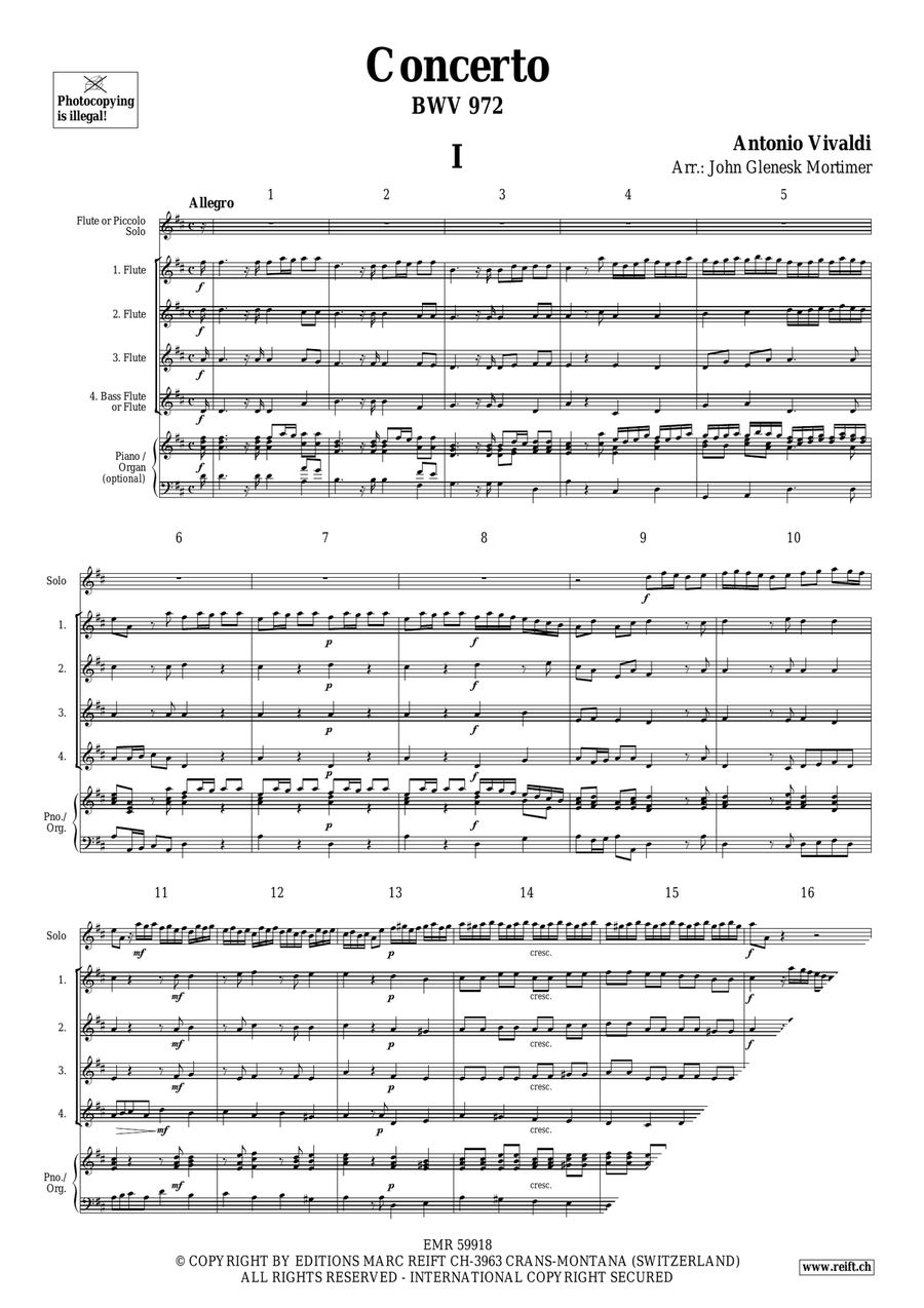 Concerto D Major Concerto D Major Flute Quartet scores gallery preview page 3