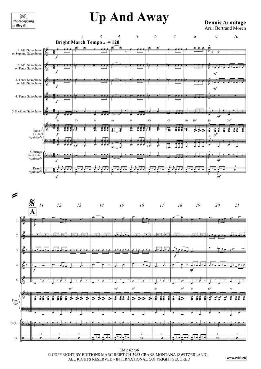 Up And Away Up And Away Saxophone Quintet scores gallery preview page 4