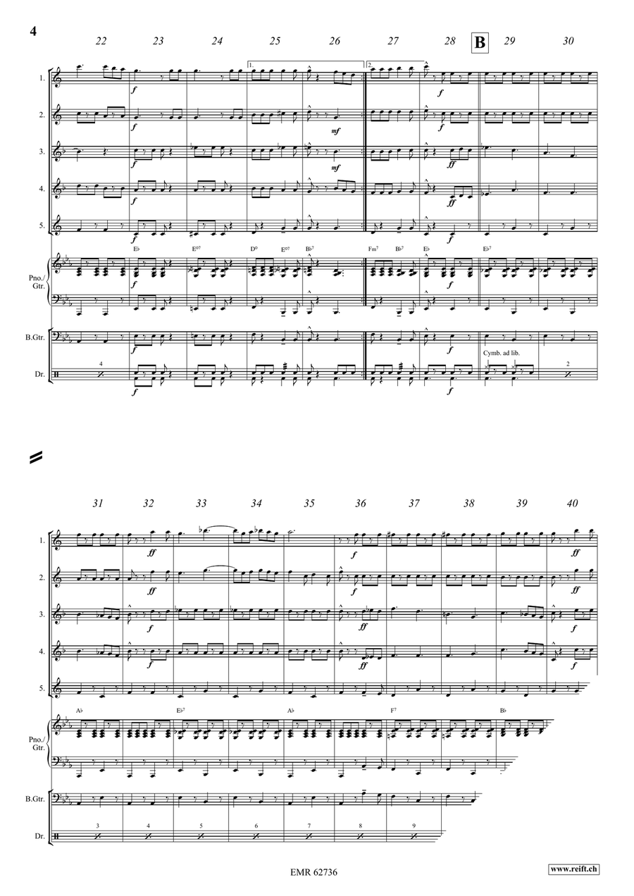 Up And Away Up And Away Saxophone Quintet scores gallery preview page 5