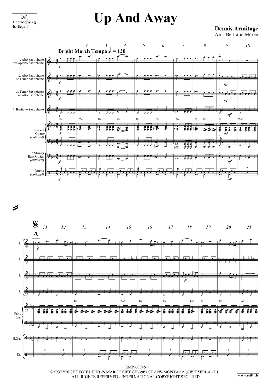 Up And Away Up And Away Saxophone Quartet scores gallery preview page 4
