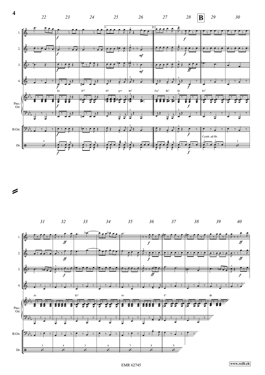 Up And Away Up And Away Saxophone Quartet scores gallery preview page 5