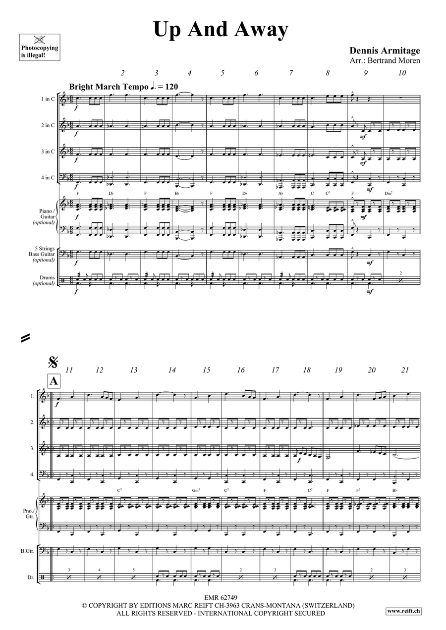 Up And Away Up And Away Brass Quartet scores gallery preview page 4
