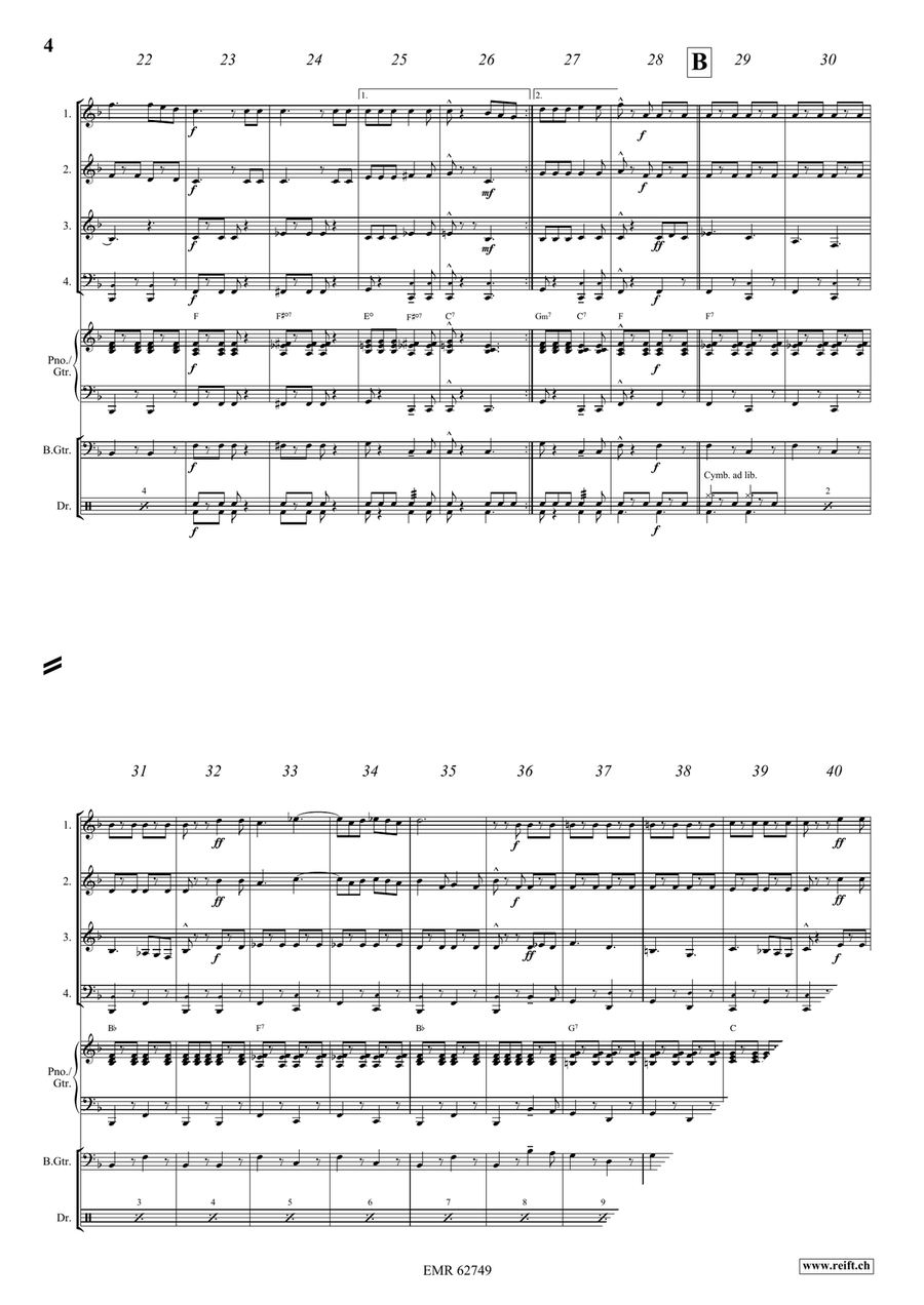 Up And Away Up And Away Brass Quartet scores gallery preview page 5
