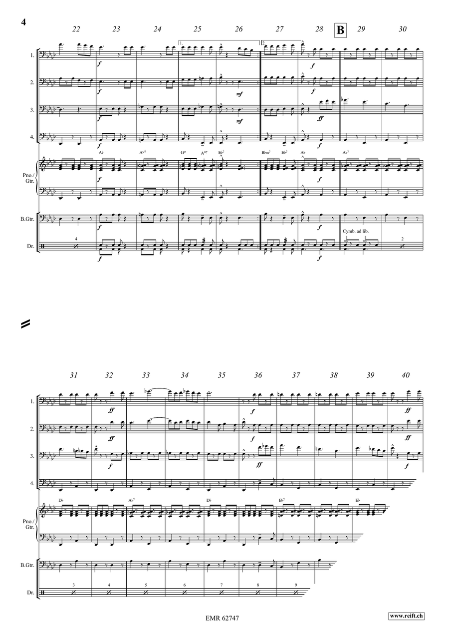 Up And Away Up And Away Trombone Quartet scores gallery preview page 5