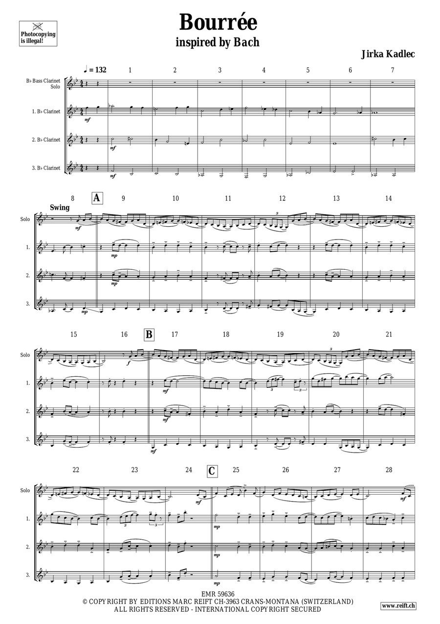 Bourrée Bourrée Bass Clarinet scores gallery preview page 4