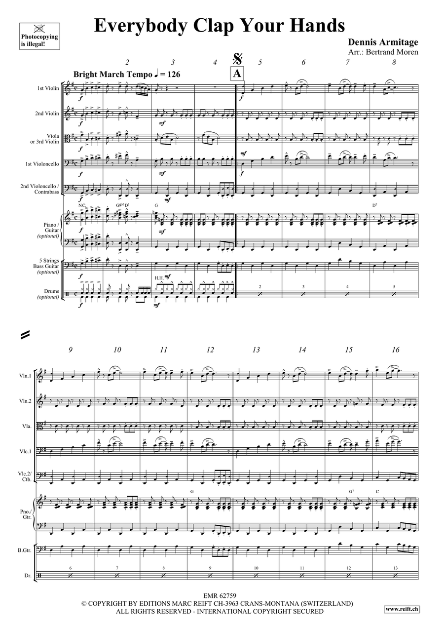 Everybody Clap Your Hands String Orchestra scores gallery preview page 4