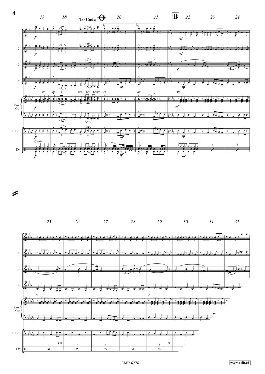 Everybody Clap Your Hands Clarinet Quartet scores gallery preview page 5