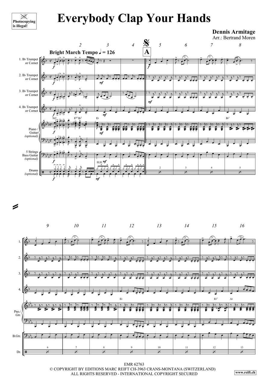 Everybody Clap Your Hands Cornet scores gallery preview page 4
