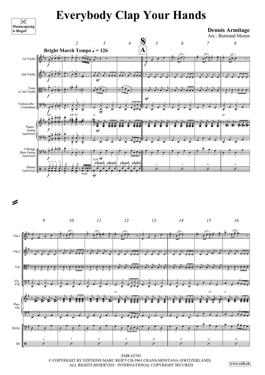 Everybody Clap Your Hands String Quartet scores gallery preview page 4