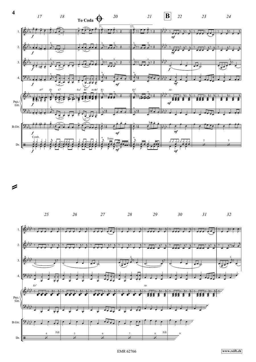 Everybody Clap Your Hands Brass Quartet scores gallery preview page 5