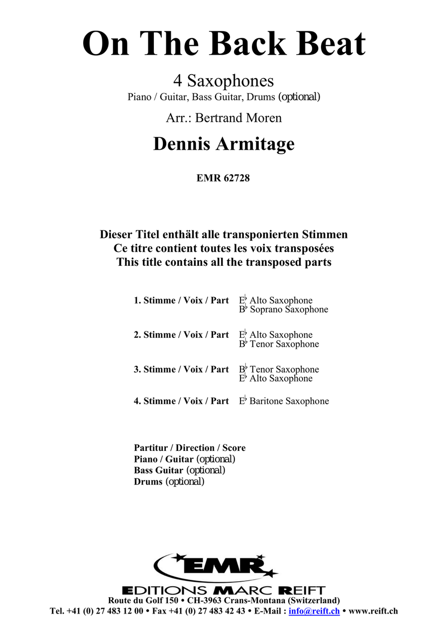 On The Back Beat On The Back Beat Saxophone Quartet scores gallery preview page 2