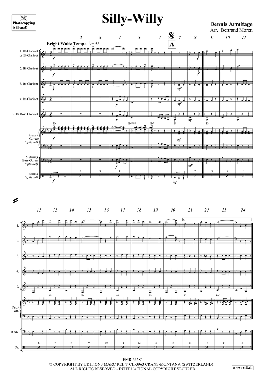 Silly-Willy Silly-Willy Clarinet Quintet scores gallery preview page 4