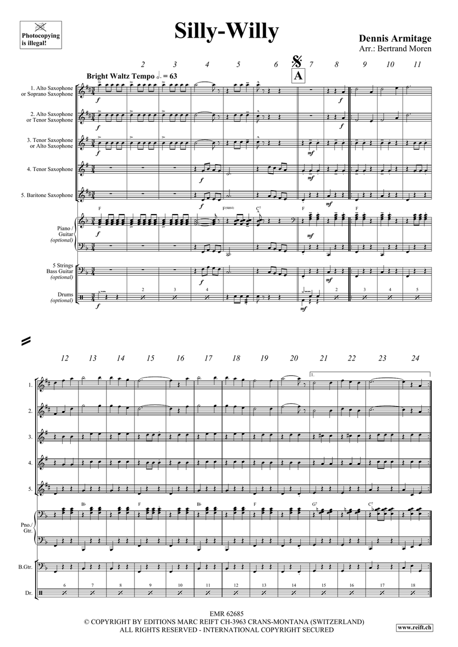 Silly-Willy Silly-Willy Saxophone Quintet scores gallery preview page 4