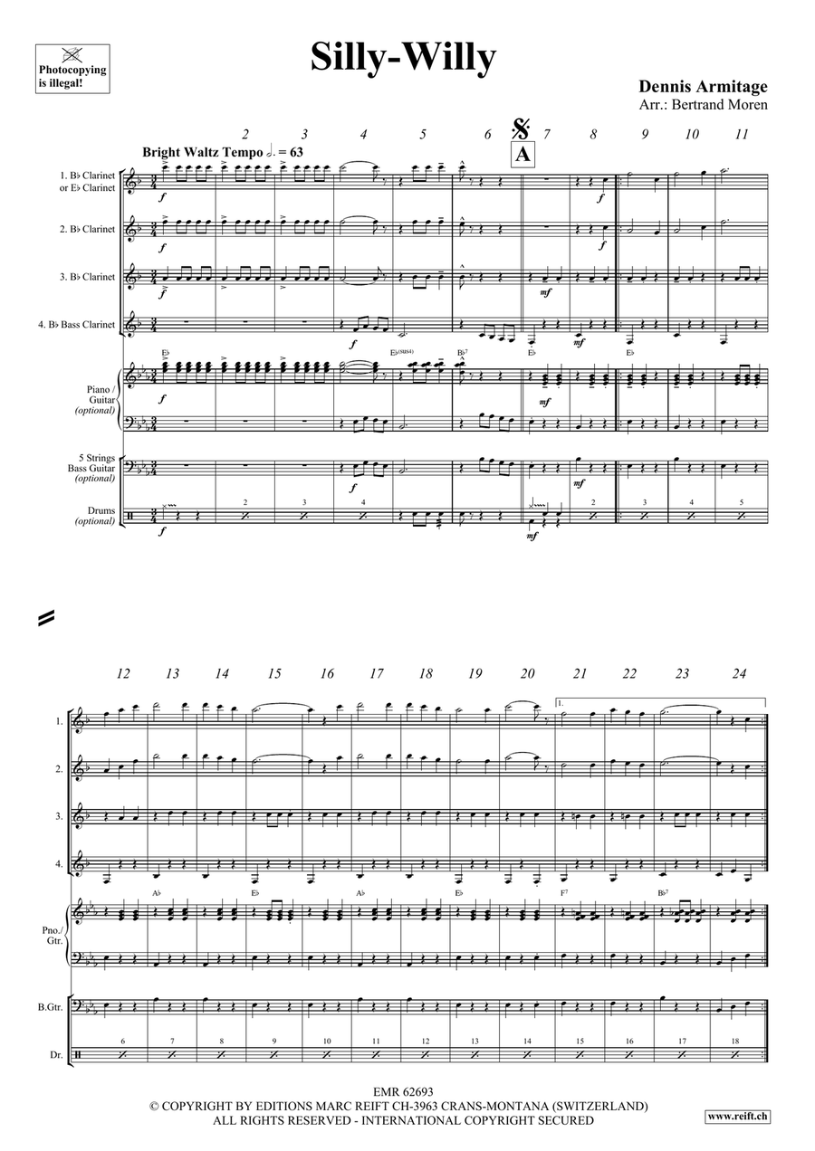 Silly-Willy Silly-Willy Clarinet Quartet scores gallery preview page 4