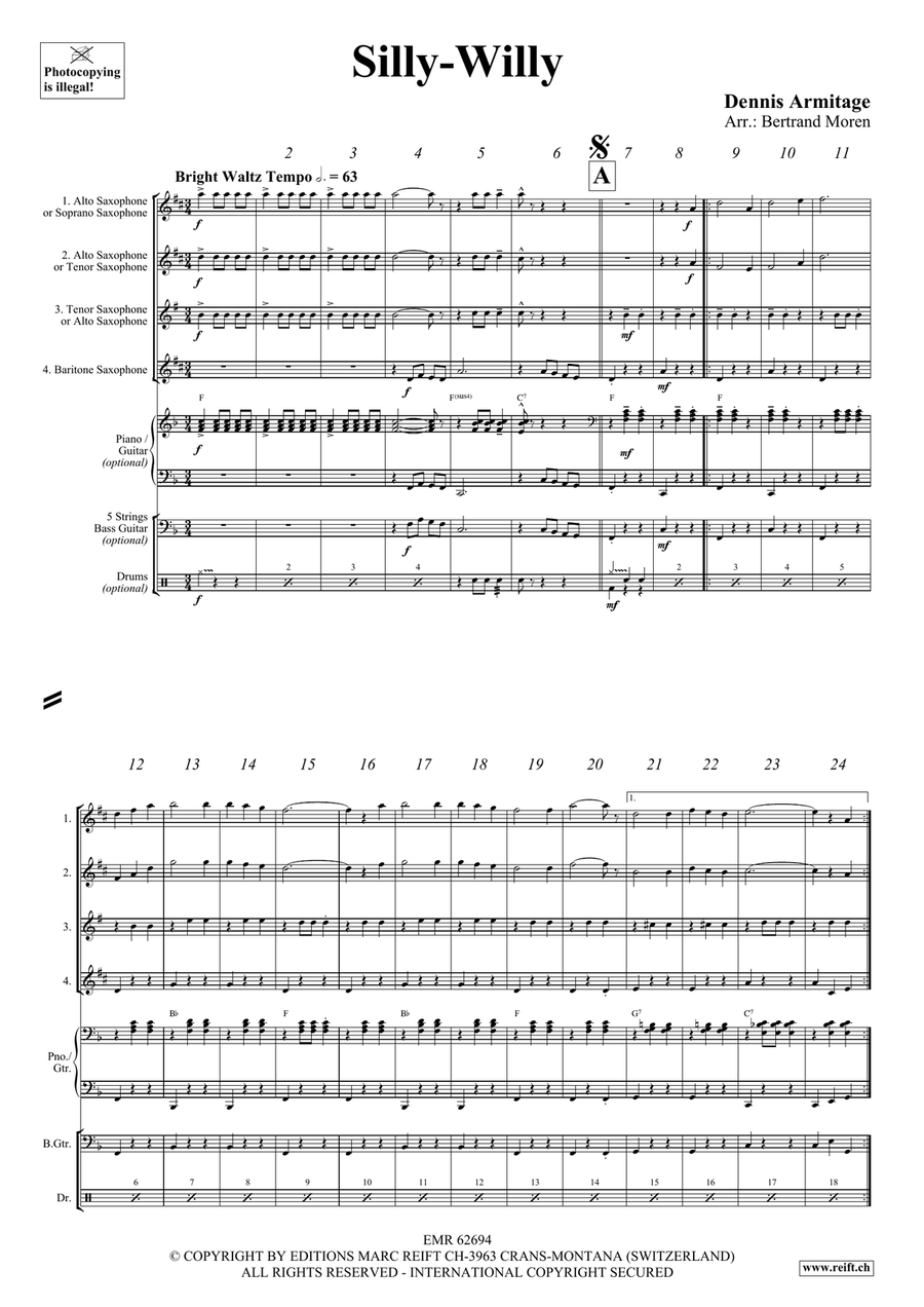 Silly-Willy Silly-Willy Saxophone Quartet scores gallery preview page 4