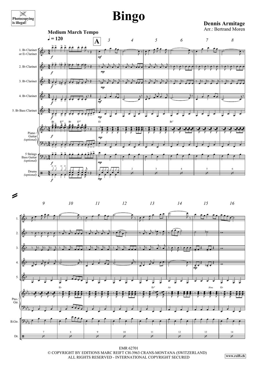 Bingo Bingo Clarinet Quintet scores gallery preview page 4