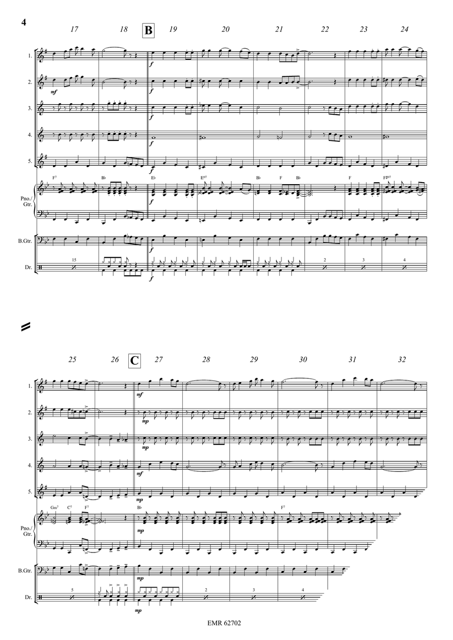 Bingo Bingo Saxophone Quintet scores gallery preview page 5