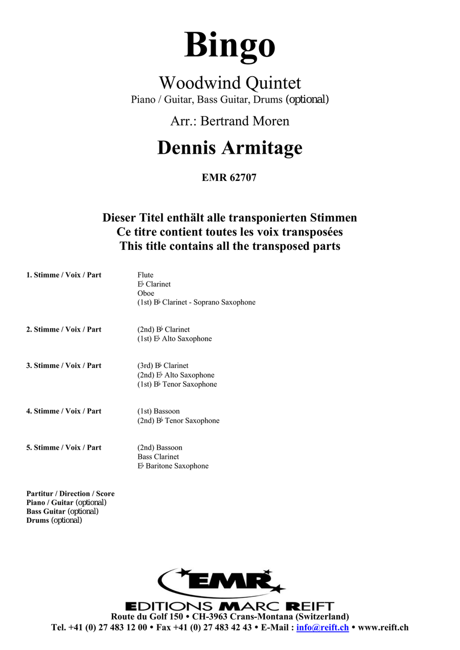 Bingo Bingo Woodwind Quintet scores gallery preview page 2