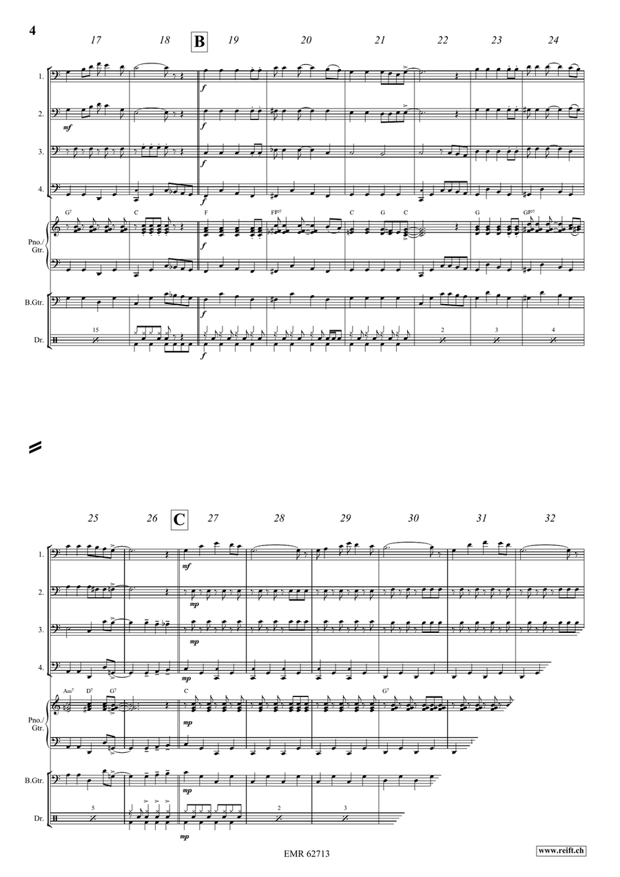 Bingo Bingo Trombone Quartet scores gallery preview page 5