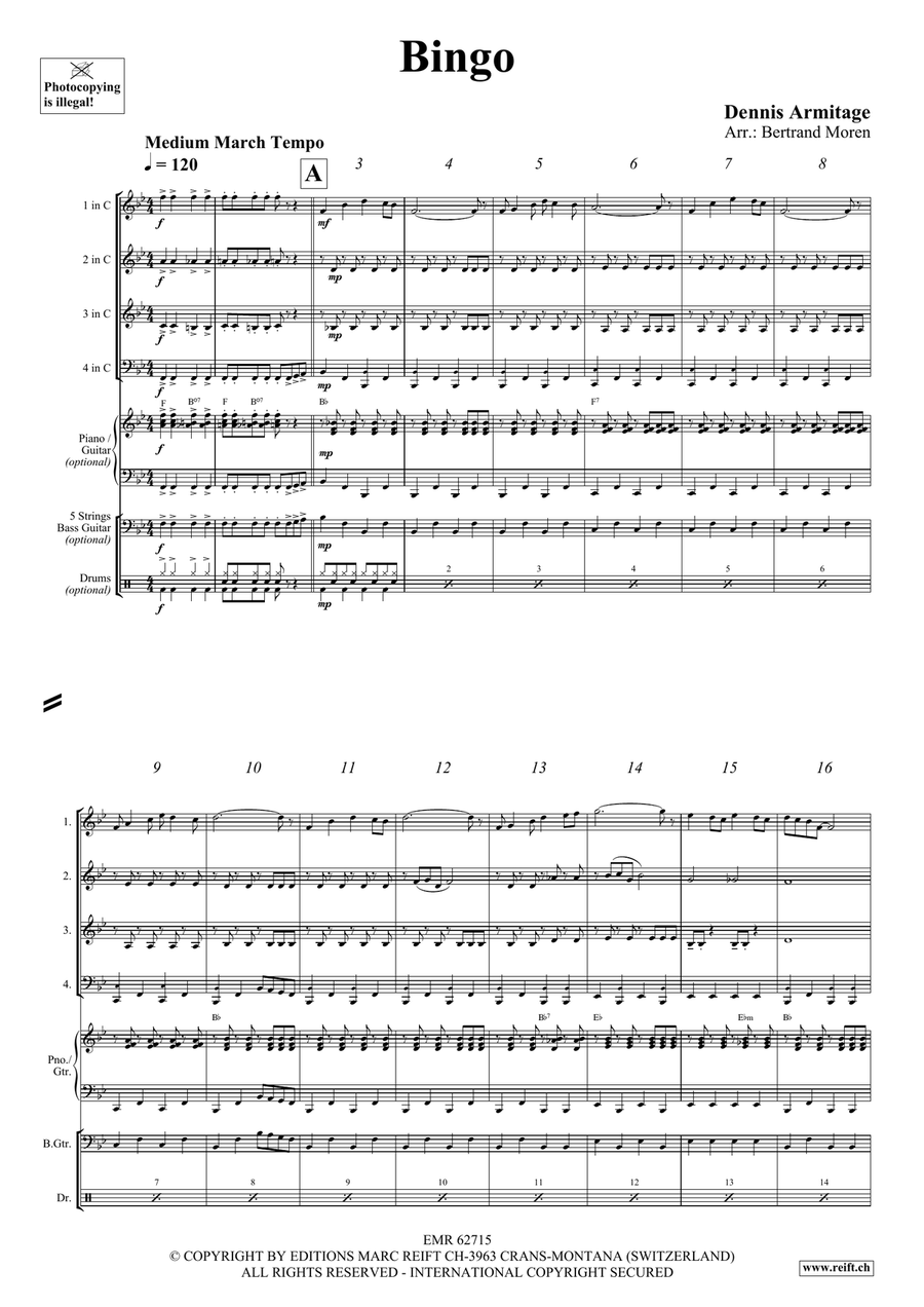 Bingo Bingo Brass Quartet scores gallery preview page 4