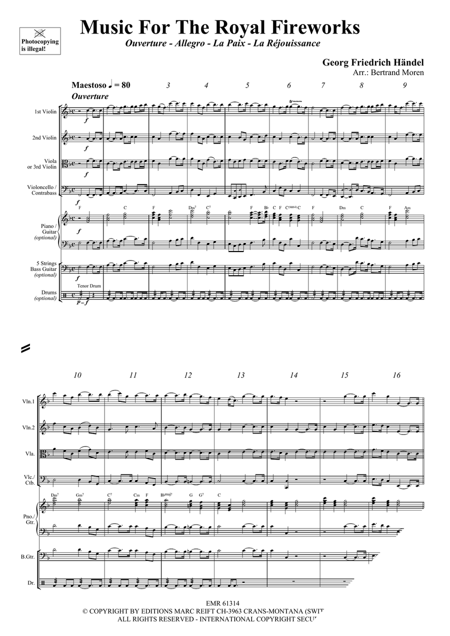 Music For The Royal Fireworks by George Frideric Handel String Quartet - Sheet Music page 3