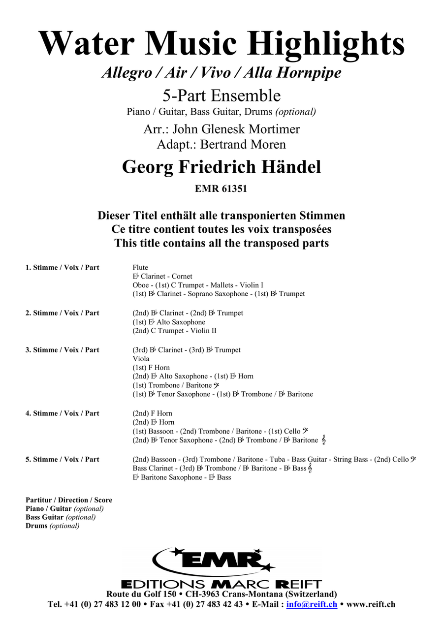 Water Music Highlights Water Music Highlights Score scores gallery preview page 2