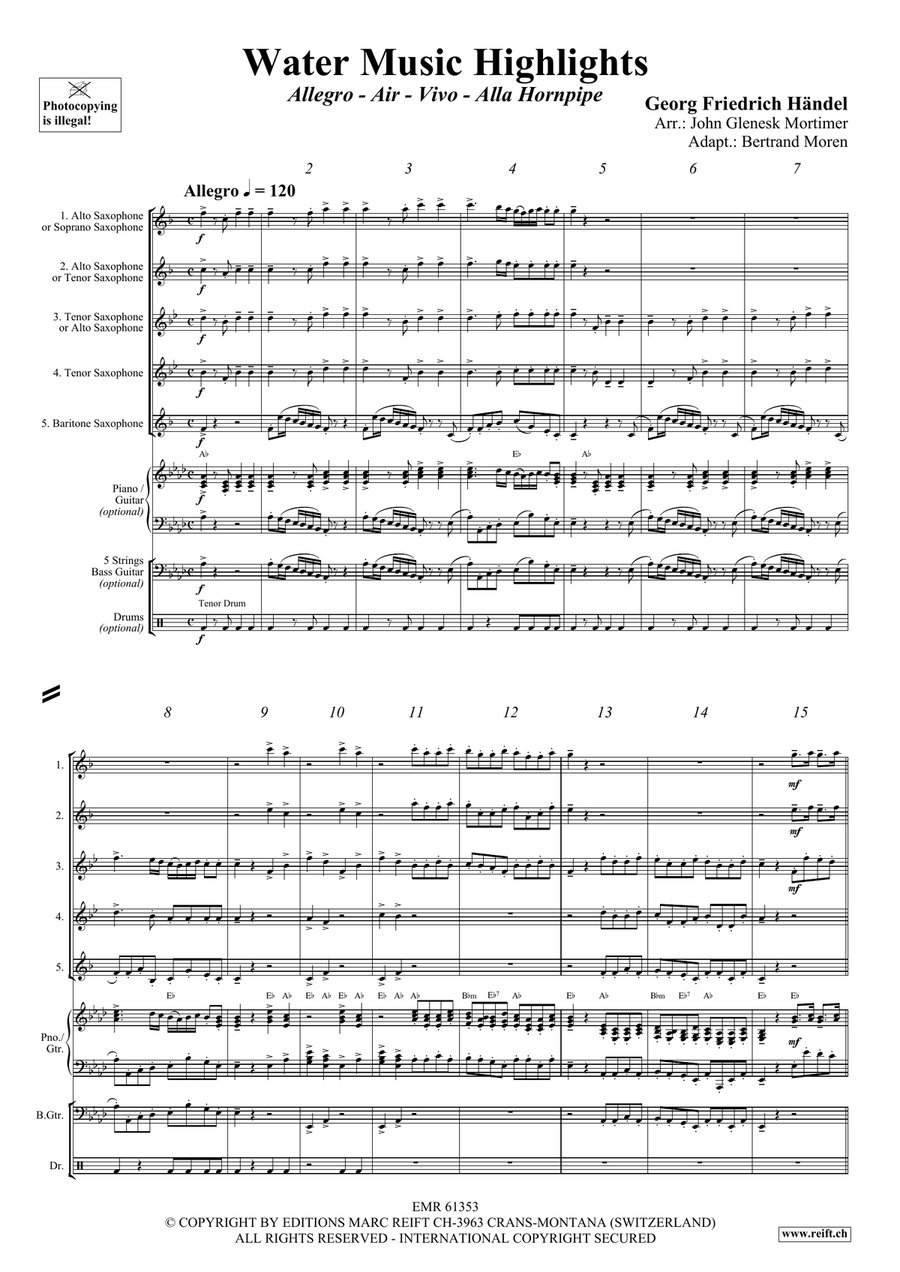 Water Music Highlights Water Music Highlights Saxophone Quintet scores gallery preview page 3
