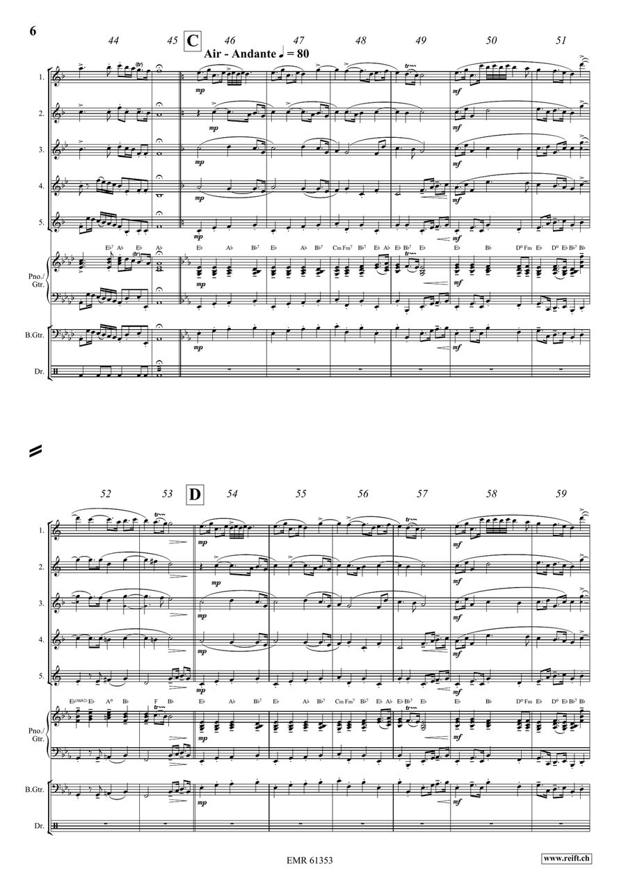 Water Music Highlights Water Music Highlights Saxophone Quintet scores gallery preview page 6