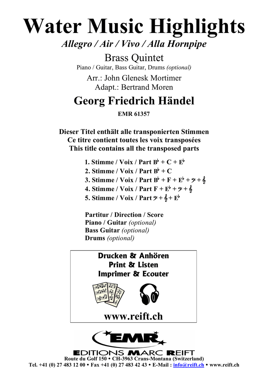 Water Music Highlights Water Music Highlights Brass Quintet scores gallery preview page 2