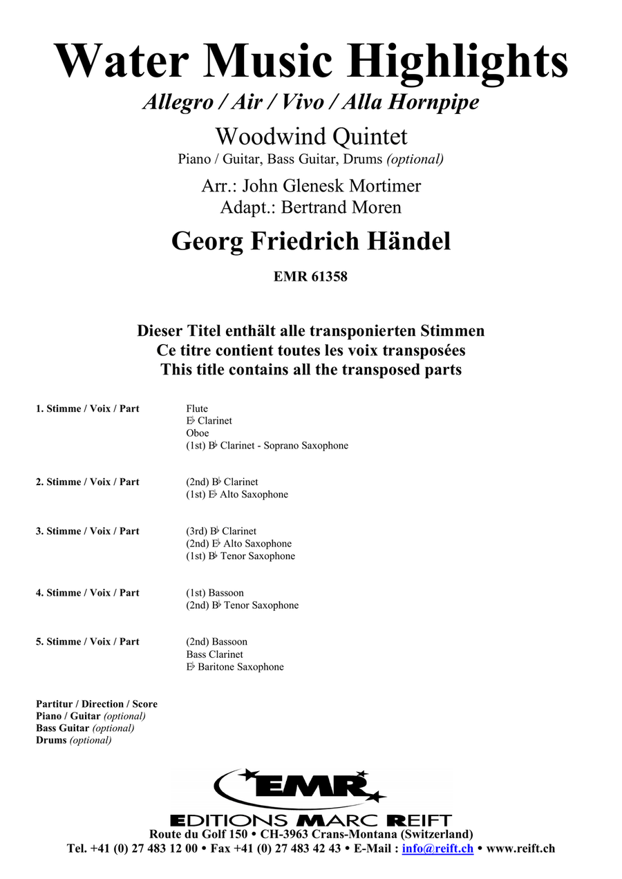 Water Music Highlights Water Music Highlights Woodwind Quintet scores gallery preview page 2