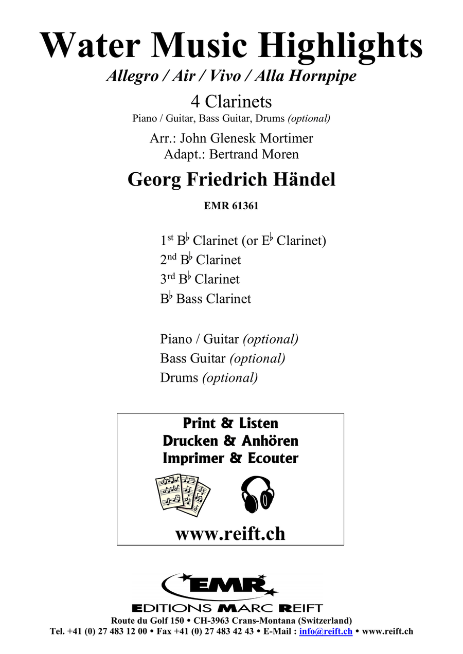 Water Music Highlights Water Music Highlights Clarinet Quartet scores gallery preview page 2