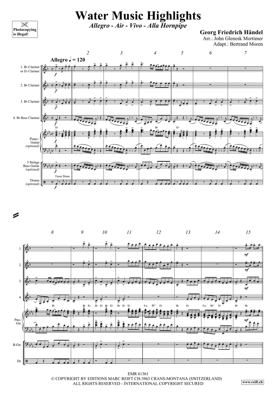 Water Music Highlights Water Music Highlights Clarinet Quartet scores gallery preview page 3