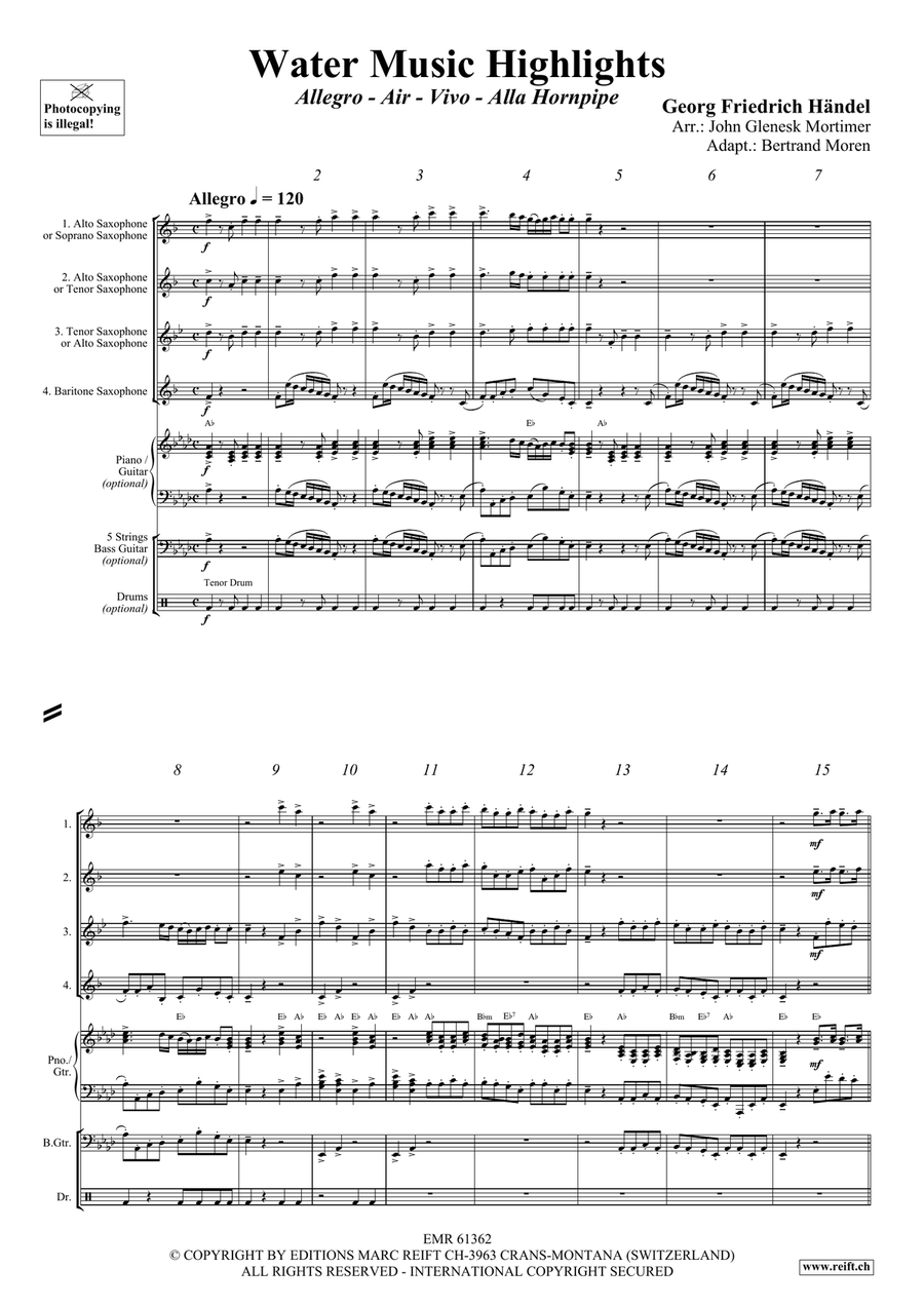 Water Music Highlights Water Music Highlights Saxophone Quartet scores gallery preview page 3
