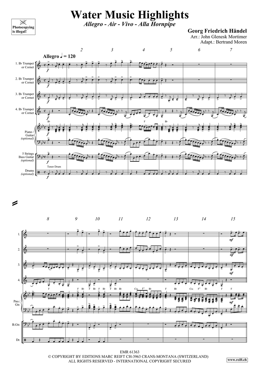 Water Music Highlights Water Music Highlights Cornet scores gallery preview page 3