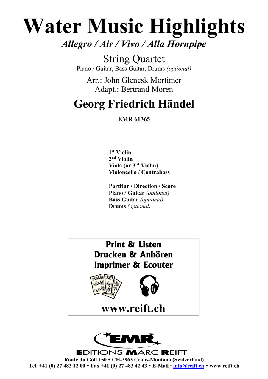 Water Music Highlights Water Music Highlights String Quartet scores gallery preview page 2