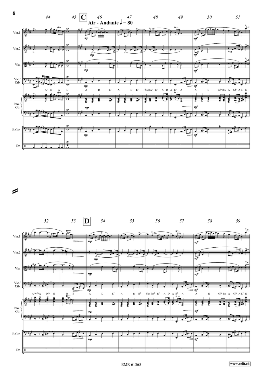 Water Music Highlights Water Music Highlights String Quartet scores gallery preview page 6