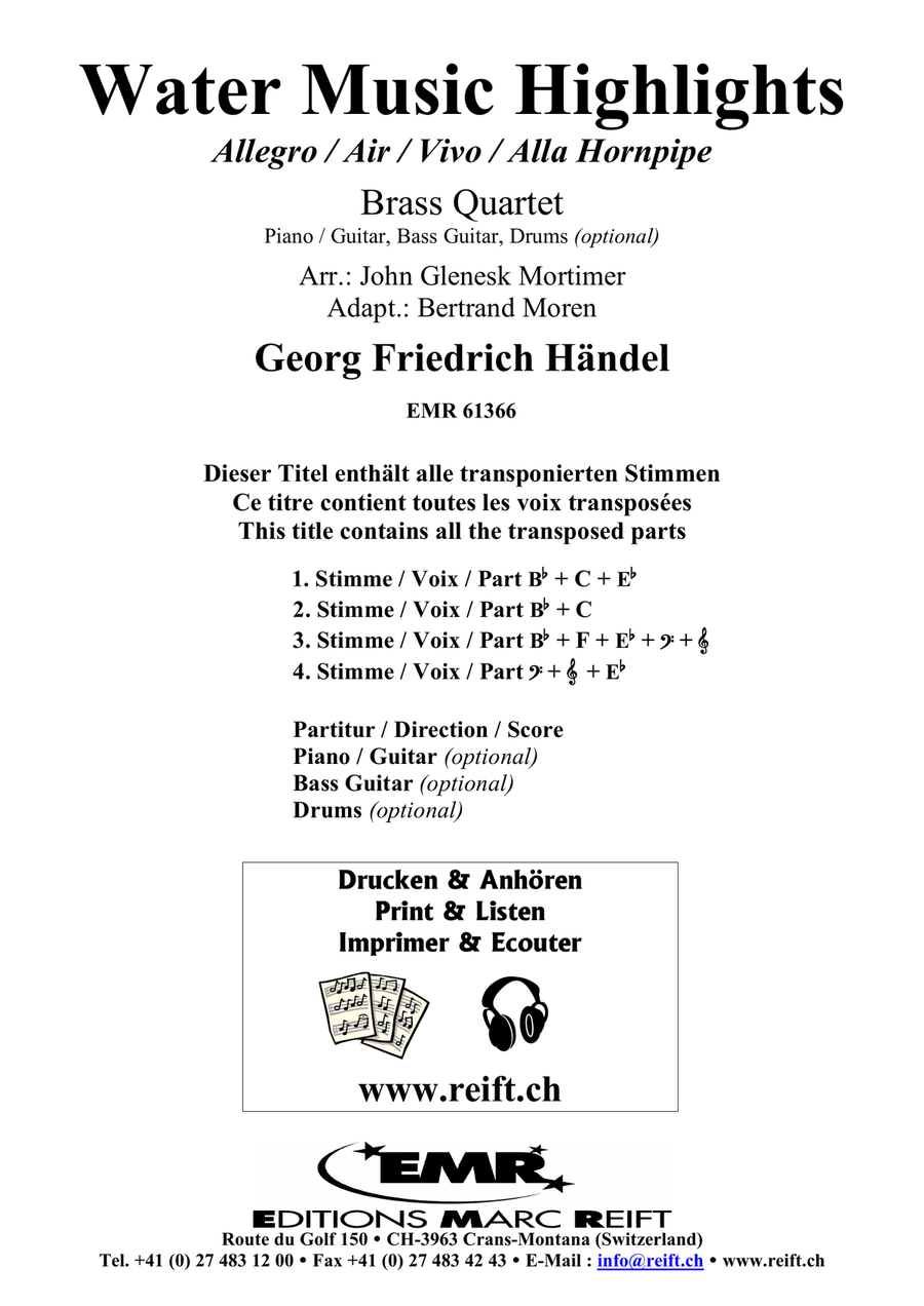 Water Music Highlights Water Music Highlights Brass Quartet scores gallery preview page 2