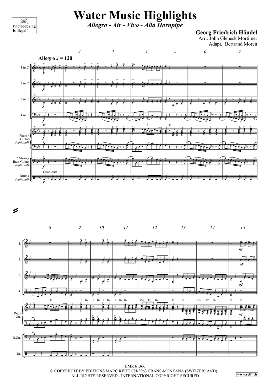 Water Music Highlights Water Music Highlights Brass Quartet scores gallery preview page 3