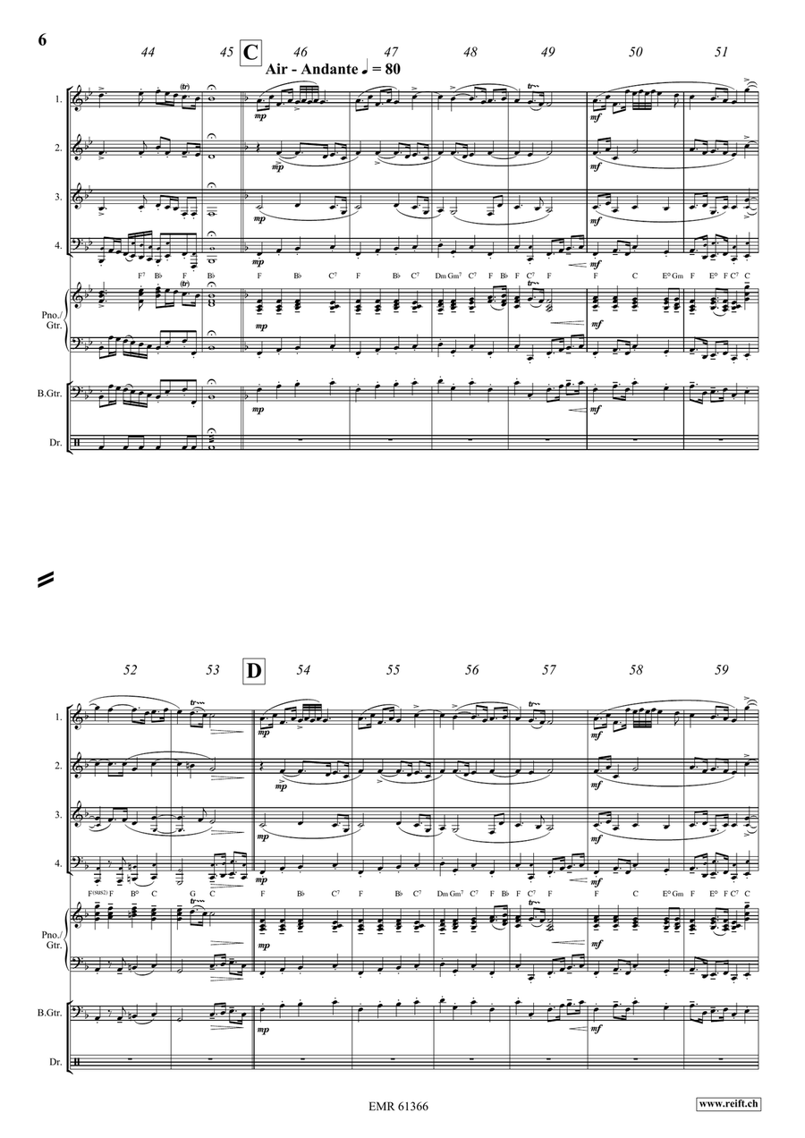 Water Music Highlights Water Music Highlights Brass Quartet scores gallery preview page 6