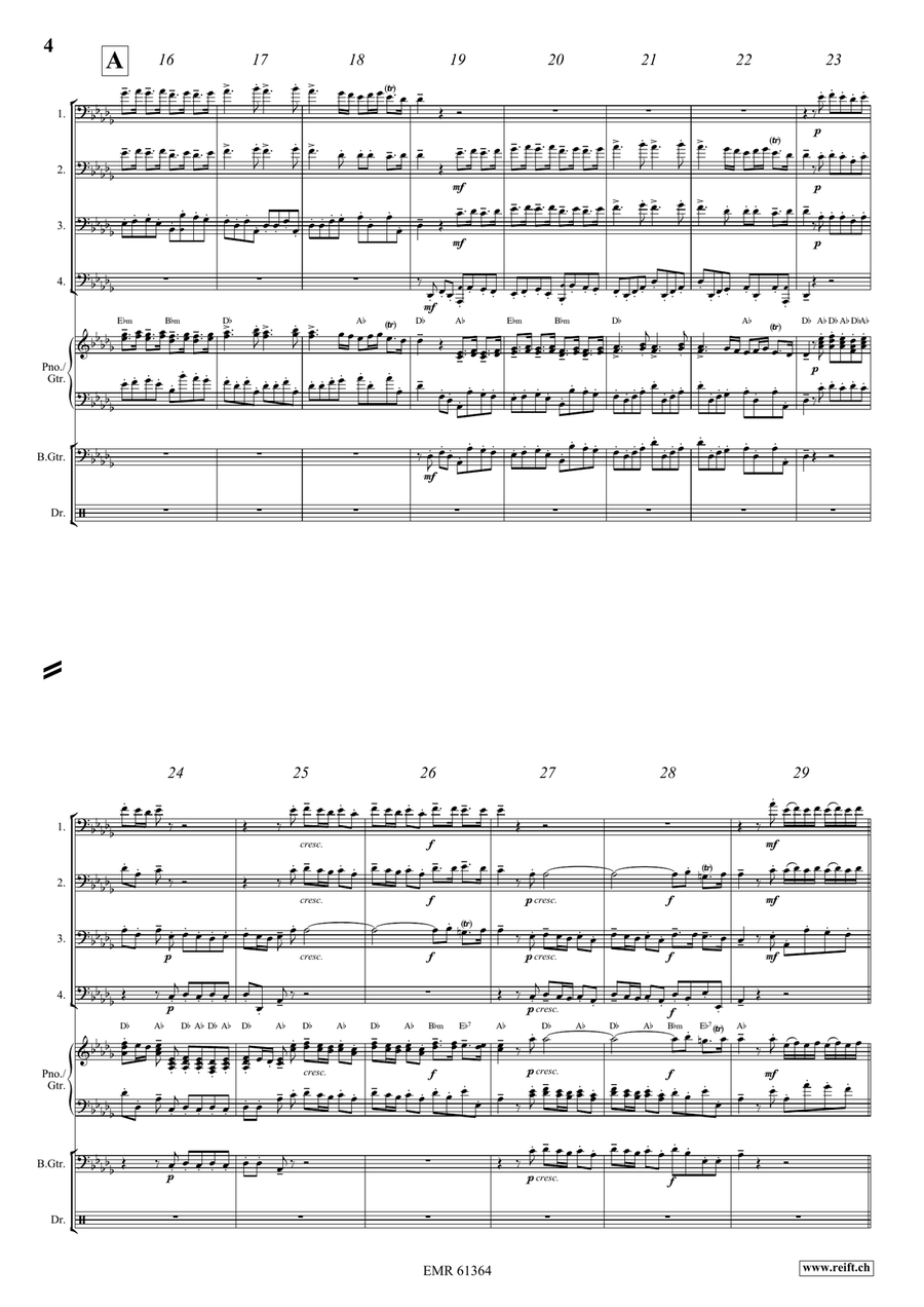 Water Music Highlights Trombone Quartet scores gallery preview page 4